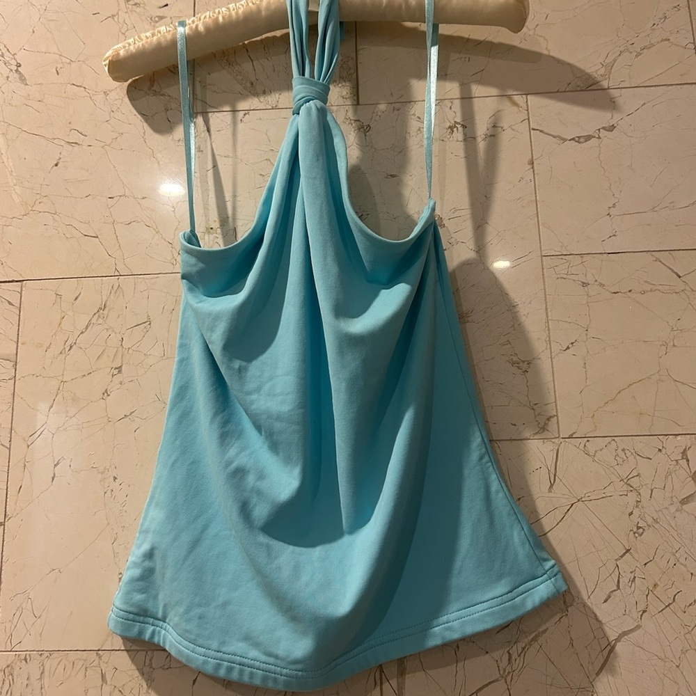 light blue vintage express halter top